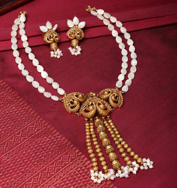Fancy Antique 22KT Gold Necklace Set for Women
