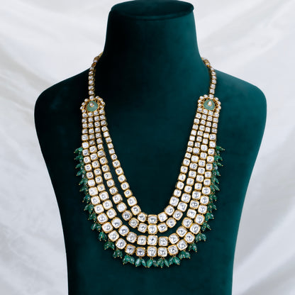 Jadau Uncut Diamond 24KT Gold 3-Layer Haram for Women