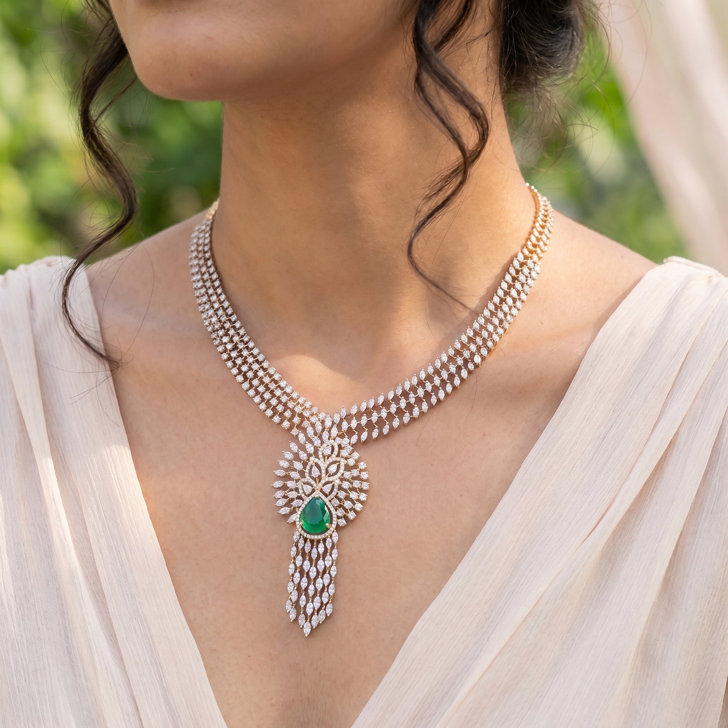 18KT Grand Bridal Diamond Necklace For Women