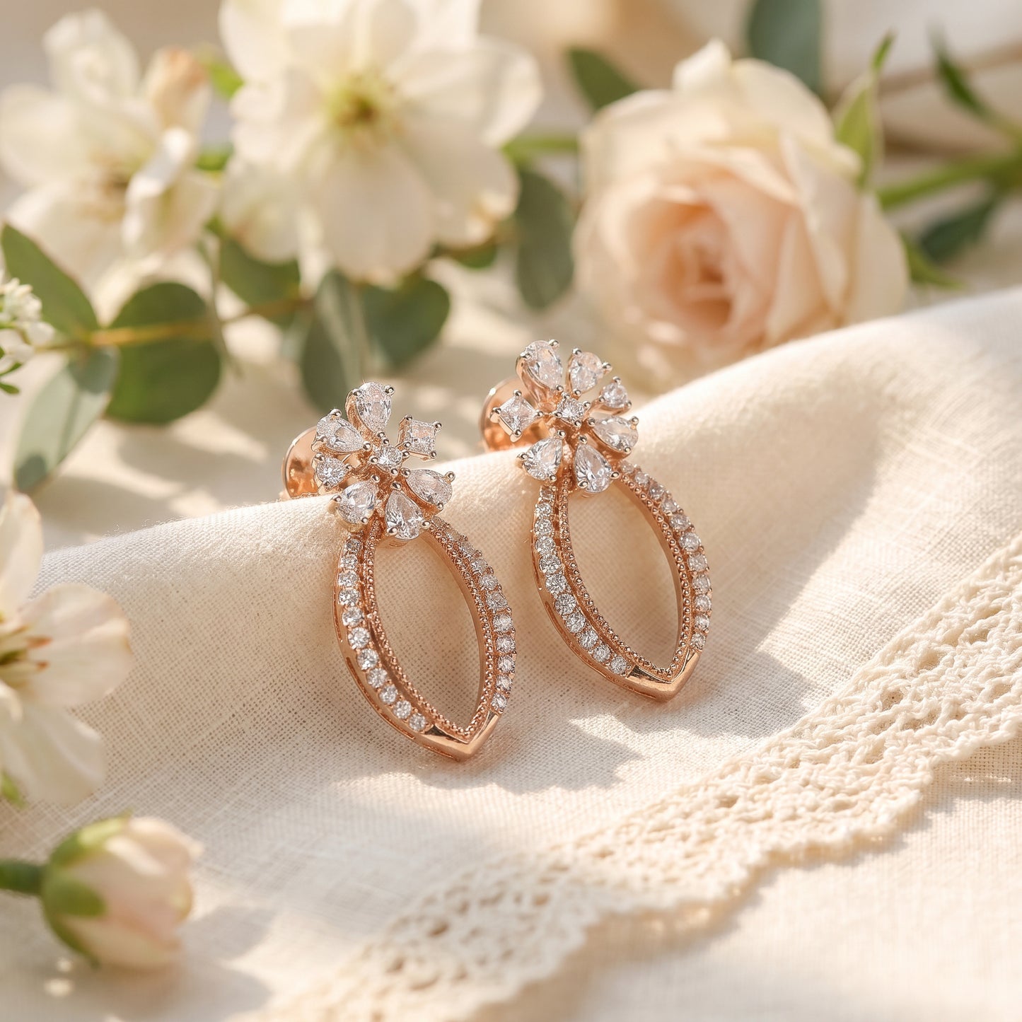 18KT Daily Wear Diamond Earrings for Women