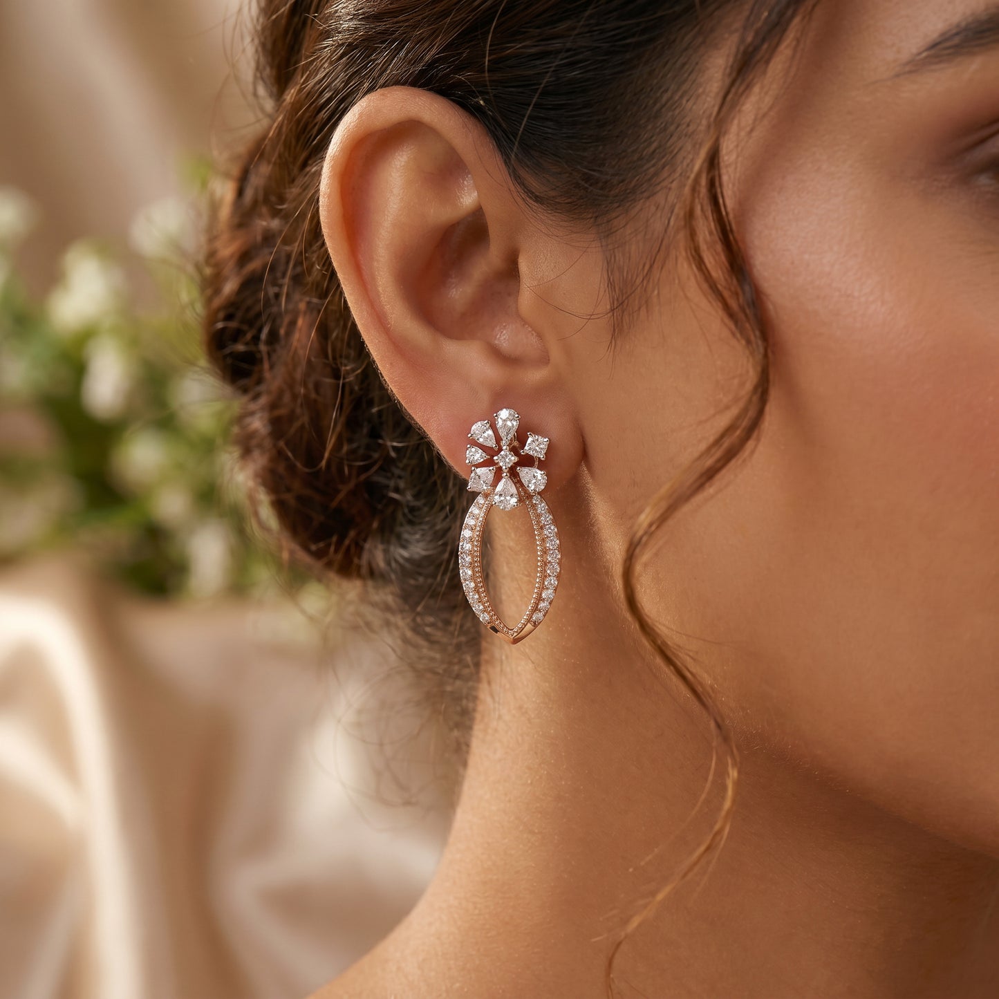 18KT Daily Wear Diamond Earrings for Women