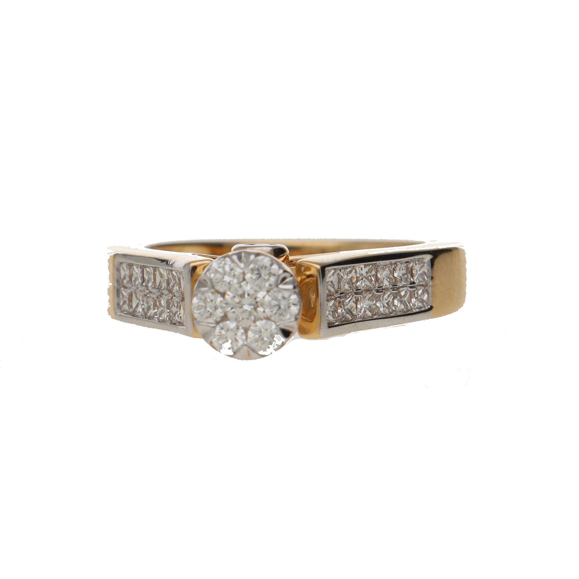 Pierced Design Antique Diamond Engagement Ring - 1/2ct Vintage Diamond Ring
